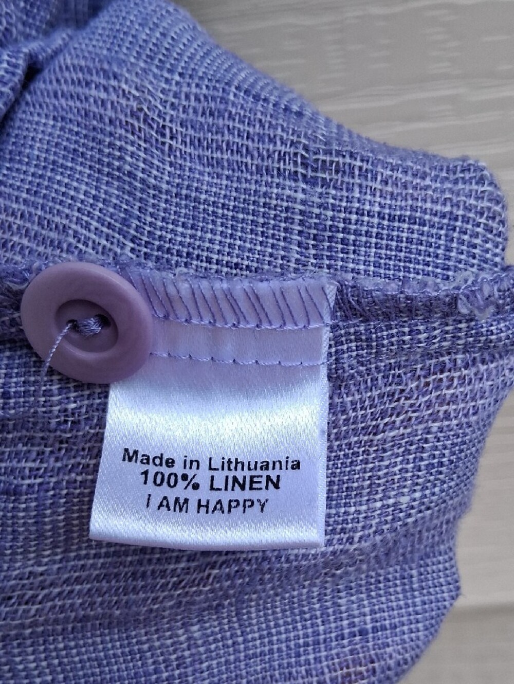 Flax Lavender/Purple Linen Button-Front Short Sleeve Top - Picture 5 of 11